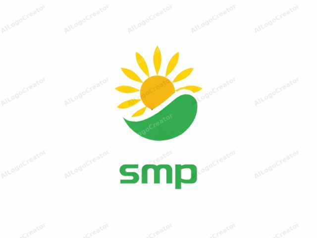 The logo features a simple and modern design, consisting of two main elements: a sun and a leaf. The sun occupies the upper part of the design, radiating warmth and vitality. It is depicted as a yellow circle with eight evenly spaced,