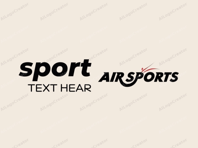 This is a minimalist digital logo for an aviation sports brand named "AIRsports." The logo features a clean, modern design with a light beige background. The central focus is the text "AIRsports," written in a bold, uppercase font. The