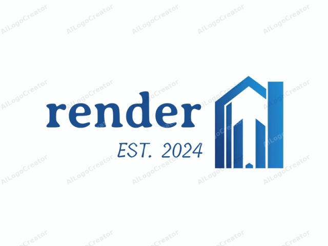 This digital logo features a stylized representation of a skyscraper in blue and white against a plain white background. The design consists of three prominent vertical elements arranged in a triangular formation. The largest, leftmost element is a tall, triangular blue shape