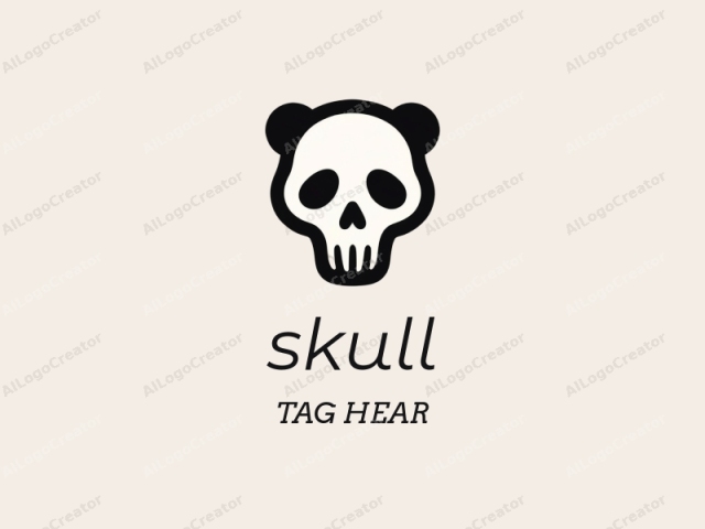 This is a digital logo featuring a stylized depiction of a panda bear. The panda's face is portrayed in a minimalist, cartoonish manner with a clean and simple design. Its head is shaped like a skull, with large black eyes and a