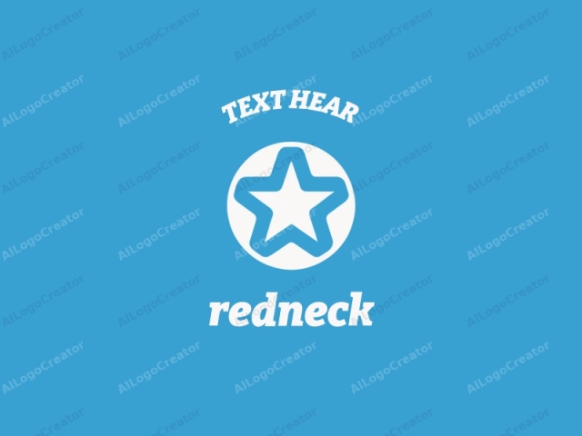 The image is a minimalist graphic logo featuring a stylized star set against a solid blue background. The star is rendered in white with smooth, bold lines, giving it a clean and modern look. The white star is centrally located and occupies the entire