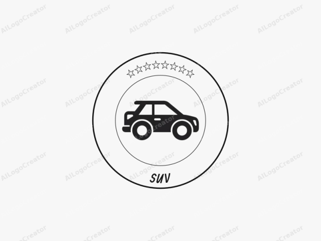 The logo image is a simple, black-and-white silhouette of a car. The car is depicted facing left, occupying the entire frame. It is drawn in a minimalist style with clean lines and solid shapes, giving it a modern and sleek appearance.