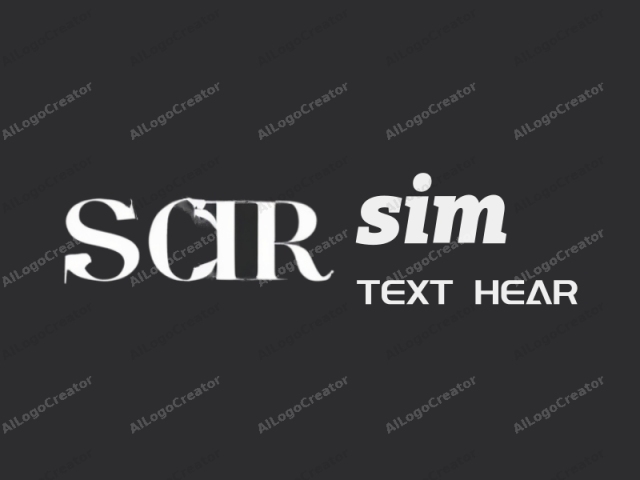 La imagen es un logotipo digital minimalista en blanco y negro con una estética moderna y llamativa. Presenta un diseño elegante y limpio. En el centro de la imagen, hay una sola palabra escrita en letras mayúsculas: "SCR". La palabra