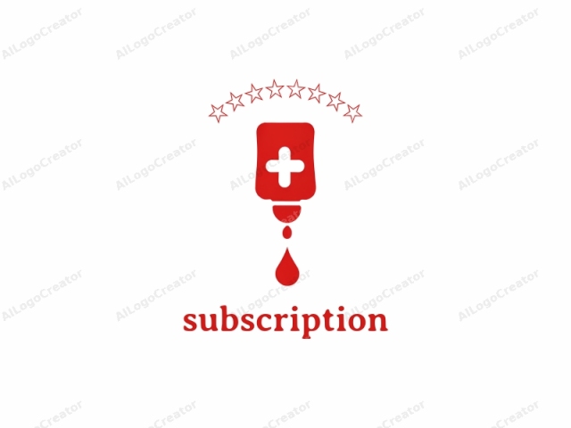 en un estilo minimalista. Este es un diseño de logotipo que presenta un contenedor rojo, de forma cuadrada y plano con un símbolo blanco "+" en su centro, sugiriendo un significado médico o farmacéutico. El contenedor está estilizado con líneas limpias y grosor uniforme. Debajo del contenedor