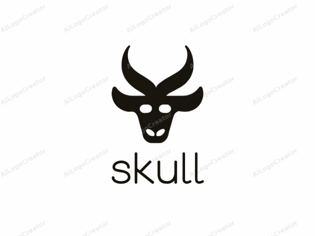 This logo is a black silhouette of an animal's head against a plain white background. The animal, most likely representing a goat or a similar ungulate with horns, has a stylized, abstract design. The image features a prominent, symmetrical