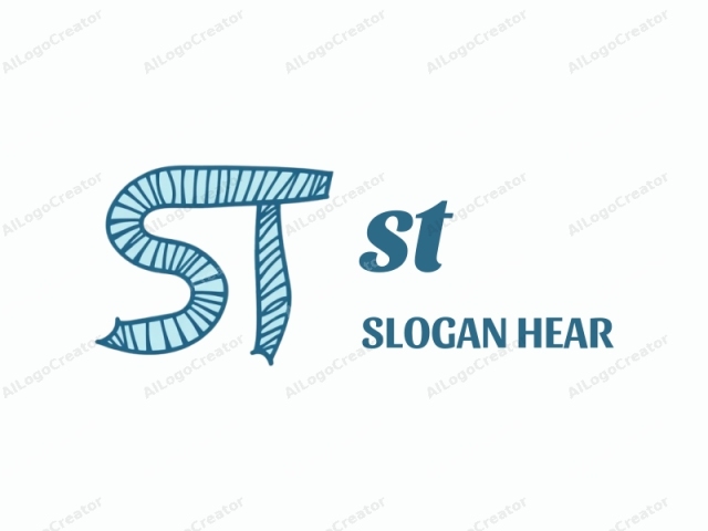 ภาพนี้เป็นโลโก้ที่เรียบง่ายและมีสไตล์ โดยมีตัวอักษร "S" และ "T" เรียงตัวในรูปแบบที่เชื่อมต่อกันอย่างเป็นเอกลักษณ์ ตัวอักษรทั้งสองถูกวาดด้วยสีน้ำเงิน โดยใช้รูปแบบตัวหนาแบบ sans-serif ตัวอักษร "S" คือ
