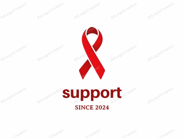 using the DART model. This image features a stylized red ribbon, which is commonly associated with support for various causes, such as breast cancer awareness. The ribbon is centered against a clean, white background, providing high contrast and making the red