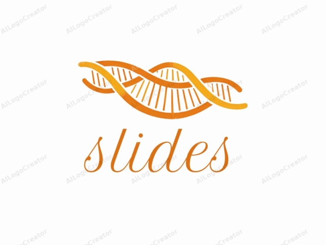 This is a minimalist, abstract logo illustration featuring a double helix DNA structure. The image is rendered in a clean, modern digital style. The helix is depicted in a gradient of orange hues ranging from light to dark, giving it a sense