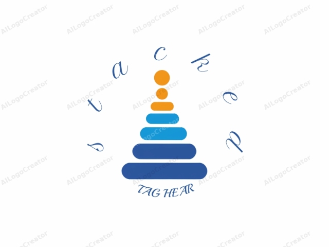This is a minimalist, abstract logo image featuring a series of five stacked, horizontal, blue ellipses. The ellipses increase in size from top to bottom, with the smallest at the top and the largest at the bottom. At the
