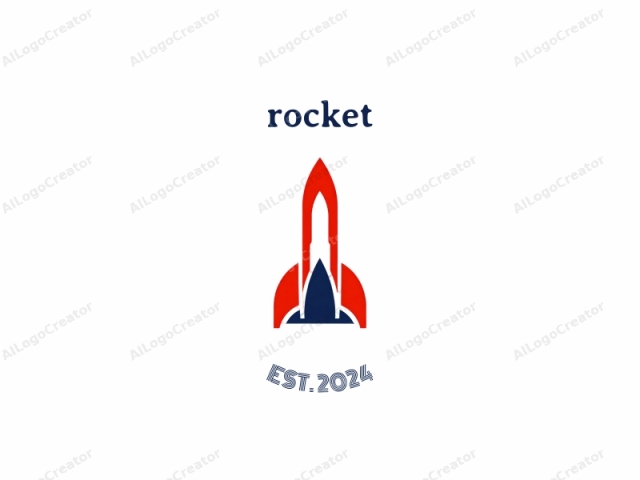 The logo image features a simple, stylized design of a rocket. The rocket is depicted in two distinct colors: red and blue. The body of the rocket is primarily red, with a sharp, pointed nose cone that is also red. Fl