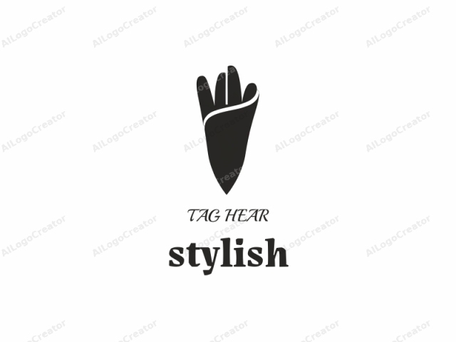 This is a simple, minimalist logo design featuring a stylized black silhouette of a hand wrapped in a cloth. The hand is depicted in profile view, with four fingers splayed slightly apart and the thumb tucked inwards. The cloth wraps around the