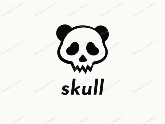 The logo features a minimalist, stylized design of a panda bear's head. The image is entirely black and white with no additional colors, textures, or gradients. The panda's head is centrally positioned on a plain white background. The face is