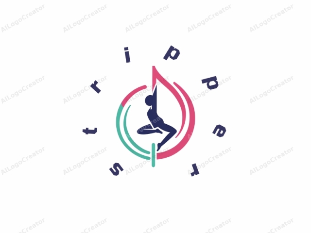 Das Logo-Bild ist eine minimalistische, digitale Illustration, die eine stilisierte Figur zeigt, die eine Yoga-Pose ausführt. Die Figur ist in einem kräftigen Marineblau dargestellt, mit sauberen, glatten Linien und Konturen. Die Pose ist anmutig und zeigt ein Gefühl von Balance und Flexibilität.