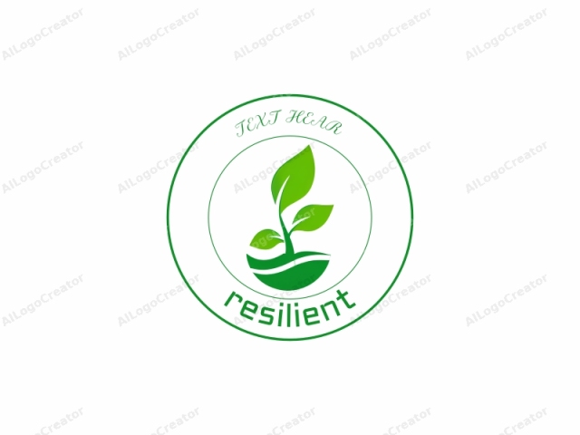 The image is a clean, minimalist logo consisting of a green plant with three leaves. The plant, depicted as a simplified, stylized design, is positioned centrally on a plain white background. The plant's stem emerges from the ground, which is