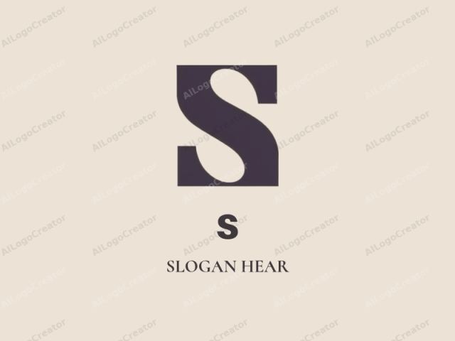 This is a minimalist logo featuring a large, uppercase "S" in a modern, geometric style. The letter "S" is composed of two intersecting lines that form a sharp, angular shape. The lines are dark gray, providing a stark