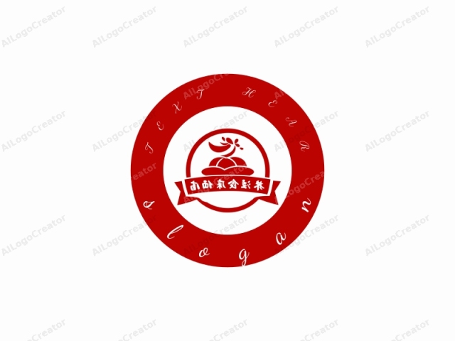 Este logotipo es un diseño simplista y estilizado con una estética moderna y minimalista. Presenta un emblema circular rojo prominente con un fondo blanco, simbolizando claridad y enfoque. En el centro del círculo, hay un gran rojo estilizado