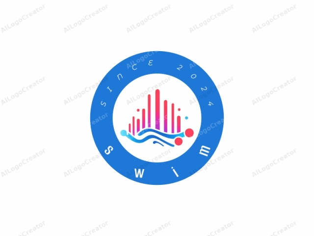 The logo features an abstract design composed primarily of red, blue, and black elements on a white background. The central motif is a cluster of vertical lines, arranged in a slightly uneven and irregular pattern, representing a bar graph or a set of data