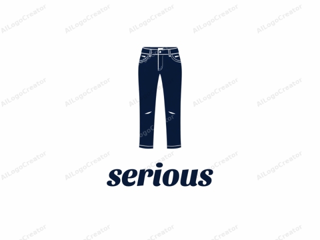 Esta es una ilustración vectorial de un par de jeans azul oscuro, diseñada en un estilo minimalista sin ningún texto adicional o elementos gráficos. Los jeans se muestran en una vista lateral, mostrando los bolsillos delanteros y traseros con pasadores para el cinturón. La parte delantera