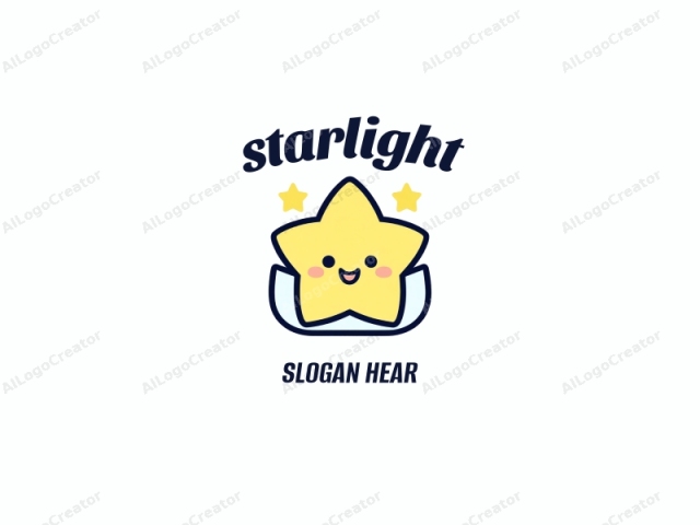 The logo is a cute and stylized cartoon character representing a star with a friendly, approachable demeanor. The character has a simple, rounded shape with smooth, clean lines. It is primarily yellow, with a small, black outline accentuating the