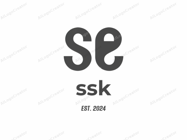 This is a minimalist graphic logo design featuring two bold, capitalized letters "SE" in a modern sans-serif typeface. The entire logo is rendered in a solid, dark grey hue, creating a monochromatic visual effect that stands out starkly