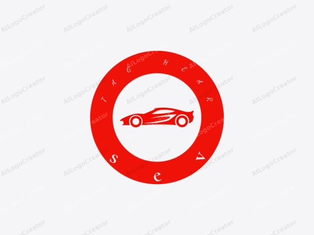 La imagen del logotipo es una ilustración gráfica vectorial minimalista de un coche. El coche está representado en un rojo brillante y se coloca sobre un fondo blanco liso, lo que mejora el contraste nítido y hace que el vehículo destaque. El coche está posicionado de lado, mostrando su