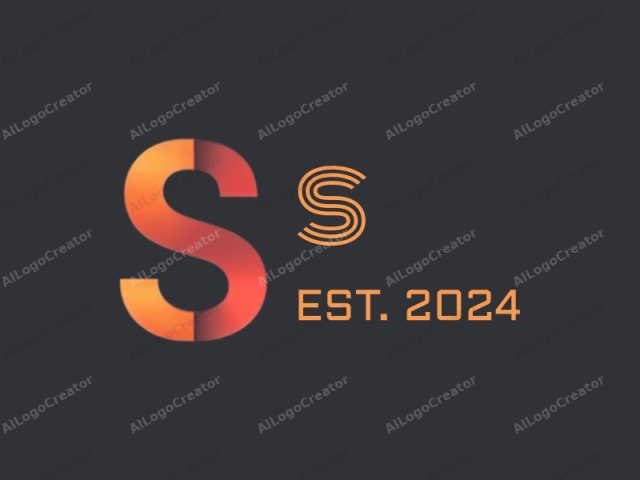 This is a digital illustration of a geometric shape, specifically a capital letter "S". The letter is prominently displayed in the center of the image with a gradient effect that transitions from orange at the top to red at the bottom, creating a sense of