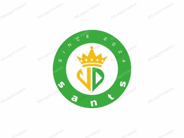 El logo presenta un monograma estilizado que consiste en las iniciales "JD" en un diseño geométrico. La "J" está formada por un triángulo amarillo audaz con una punta afilada, mientras que la "D" es de un verde vívido y orientada hacia abajo.