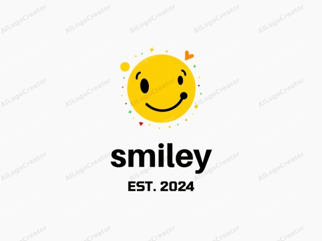 The image is a simplified, digital illustration of a smiling yellow face. The face is centered against a plain white background. The yellow circle representing the face is bright and vivid, occupying the majority of the image. Above the face, there are several