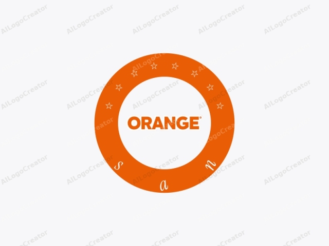 這張圖片是為品牌"Orange"設計的數位化、極簡風格標誌，背景為白色。文字居中並佔據了大部分畫面。"Orange"一詞以大寫粗體字母醒目顯示，色彩鮮明且實心。