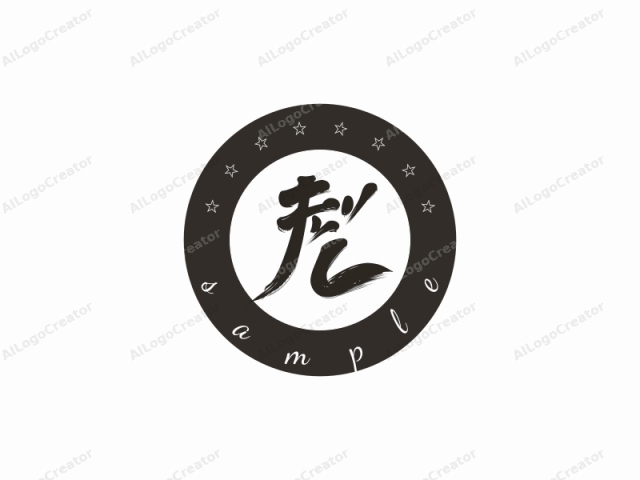 The logo is an abstract, black ink drawing on a white background. It features large, bold brushstrokes of various thicknesses, forming the Chinese character "風" (pinyin: fēng), which means wind in English. The