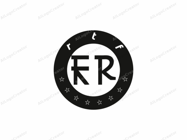 這是一個由兩個大寫字母組成的極簡標誌。第一個字母是粗體、黑色的無襯線字體"F"。"F"以直接且現代的風格呈現,邊緣銳利,整體厚度均勻。