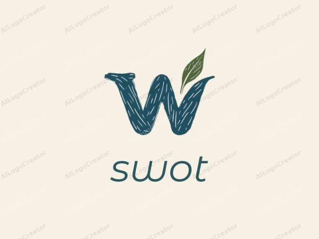 โลโก้นี้เป็นดีไซน์มินิมอลที่มีตัวอักษร "w" ตัวพิมพ์เล็กขนาดใหญ่ในสไตล์แปรงที่มีพื้นผิว ตัวอักษรถูกแสดงด้วยสีน้ำเงินเขียวเข้มเป็นหลัก พร้อมลายเส้นสีขาวเล็กน้อยที่เลียนแบบการวาดด้วยแปรงด้วยมือ มี