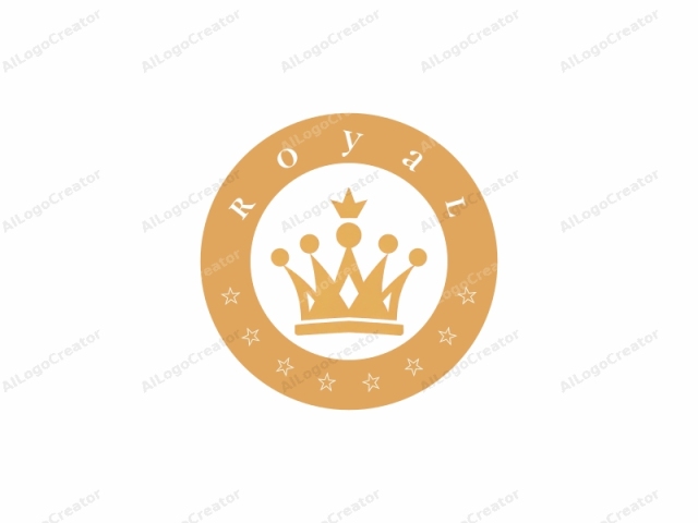 que presenta una corona estilizada. Este es un logo simple y minimalista con un diseño moderno y audaz. La corona se representa en un color amarillo dorado sólido sobre un fondo blanco limpio, lo que mejora su claridad y prominencia. La corona