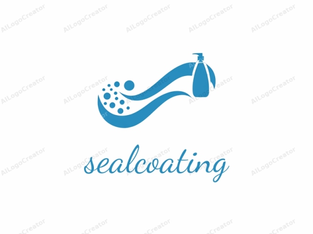 This logo is a simple, minimalist design in a flat, digital art style. It features two main elements. On the left, there are three large blue circles of varying sizes, representing water droplets or bubbles. These circles are arranged slightly off