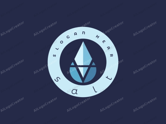 depicting a modern and minimalistic design. This digital artwork showcases a stylized, geometric logo. The primary element is a large, triangular shape with a sharp, pointed apex that resembles an ice crystal or diamond, with smooth edges and a slight gradient