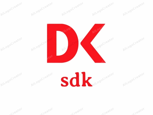 La imagen del logotipo presenta una fuente sans-serif atrevida. El color principal utilizado es un rojo vibrante, convirtiéndolo en el punto focal de la imagen. El logotipo consta de las letras "DK", que se muestran prominentemente en el centro de un fondo blanco.