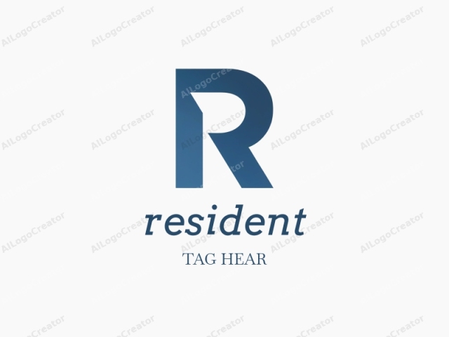 This is a minimalist logo image featuring a bold, uppercase letter "R" in a smooth, sans-serif typeface. The letter "R" is centered on a plain white background and is presented in a sleek, gradient blue color that transitions smoothly