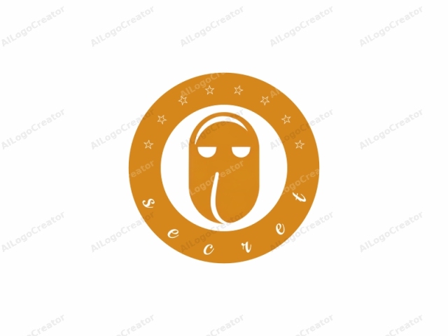 This is a simple, minimalist logo depicting an oval-shaped face with a flat design style. The face features two small, triangular eyes positioned horizontally at the top center, giving it a subtle, bored or indifferent expression. The eyes lack any pupils,