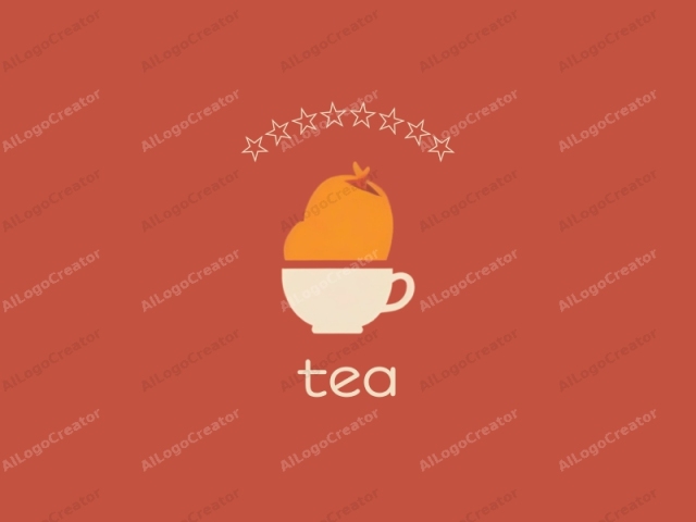 The logo image features a simple, minimalist design against a solid, reddish-orange background. The primary subject is a stylized, two-tiered cup filled with orange sherbet. The lower cup is a white, rounded vessel with a handle on