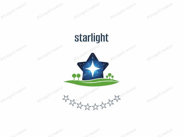 featuring a stylized, cartoon-like depiction of a five-pointed star set against a star-filled night sky. The star is the central focus, occupying most of the composition. The star’s body is dark blue, resembling the deep night sky. Within