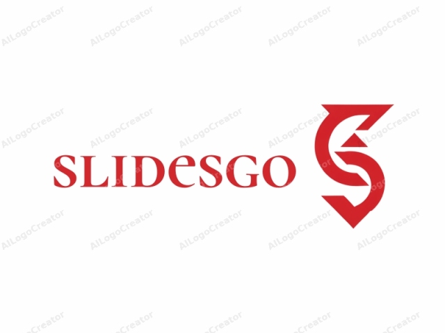 The logo is a geometric design composed of bold red lines against a stark white background. It features a stylized "S" shape with sharp, angular points, giving it a modern and minimalist appearance. The "S" is formed by a series