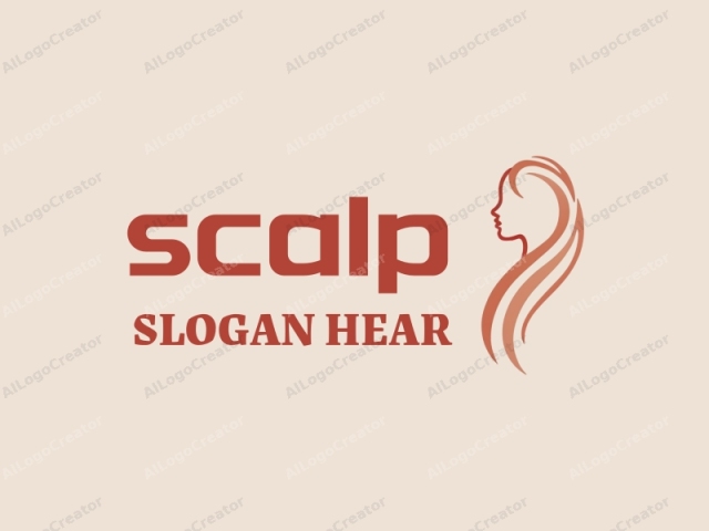 This minimalist, abstract logo features a stylized profile silhouette of a woman's head and neck. The figure is outlined in a soft, warm, reddish-brown color, giving it a sense of elegance and sophistication. The lines are smooth and