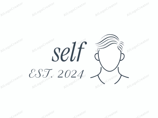 The logo image is a minimalist, line art drawing of a human face, devoid of any realistic details or shading, using only black lines on a white background. The figure has a generic, faceless appearance with two simple lines representing eyes, a