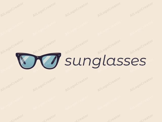 Esta es una ilustración digital de un par de gafas de sol clásicas de estilo vintage. El fondo es beige claro, proporcionando un lienzo neutro que hace que las gafas de sol destaquen prominentemente. Las gafas de sol se representan con un diseño elegante y minimalista, con un aspecto prominente