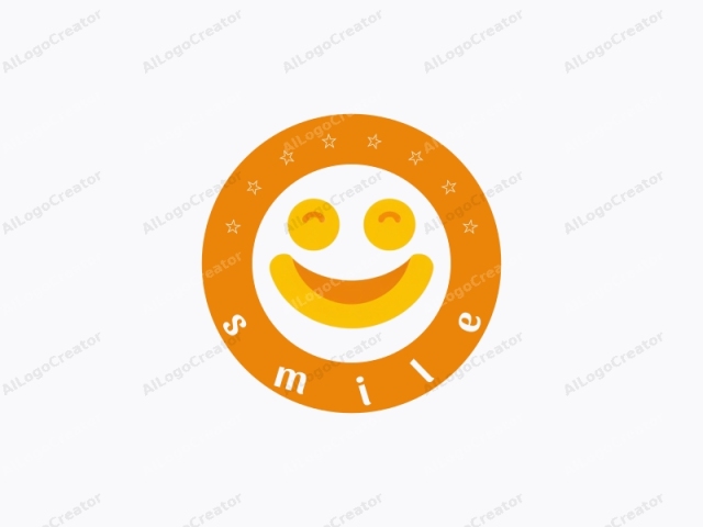 which features a simple, minimalist design. The logo is a yellow, smiling face with two oval eyes and an exaggerated, curved mouth, resembling a large, cheerful grin. The eyes are depicted as simple, yellow ovals with no pupils or lashes