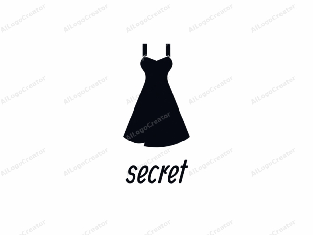 a dress. The logo is a minimalist, black silhouette drawing of a dress on a plain white background. The dress is depicted in a front view, showing its main elements: the bodice with a scooped neckline and spaghetti straps, a full