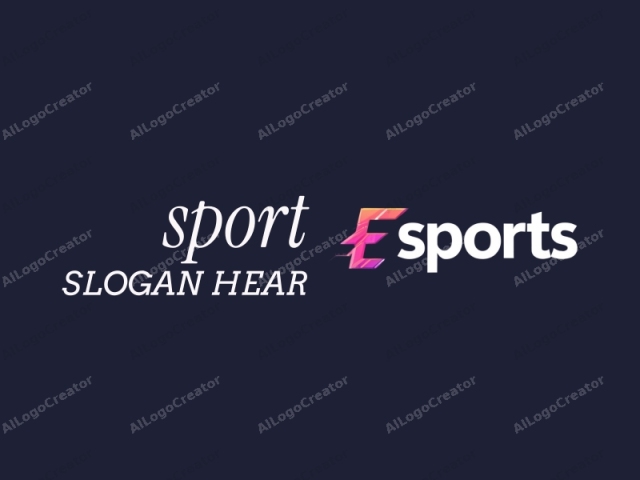 the word "eSports," set against a dark, solid background. The logo features a dynamic, stylized design. The word "eSports" is prominently centered, with the letters "e" and "s" standing out more vividly