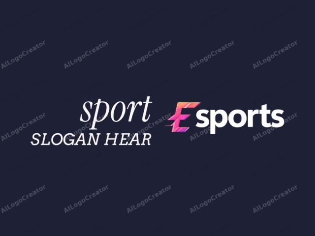 คำว่า "eSports" วางอยู่บนพื้นหลังสีทึบและมืด โลโก้มีการออกแบบที่ทันสมัยและมีสไตล์ คำว่า "eSports" อยู่ตรงกลางอย่างโดดเด่น โดยตัวอักษร "e" และ "s" โดดเด่นขึ้นมาอย่างชัดเจน