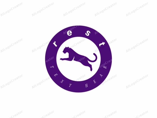 This logo is a minimalist, digital silhouette of a puma or jaguar, rendered in solid, vivid purple. The puma's head is turned slightly to the left, displaying a determined yet serene expression with prominent ears and a slightly raised upper