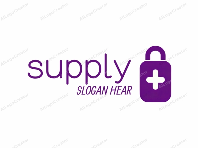 This is a simple digital graphic featuring a purple, square-shaped box with a prominent, rounded handle on the top right corner. The box is centrally positioned on a clean white background, providing a stark contrast that makes the purple color stand out vividly